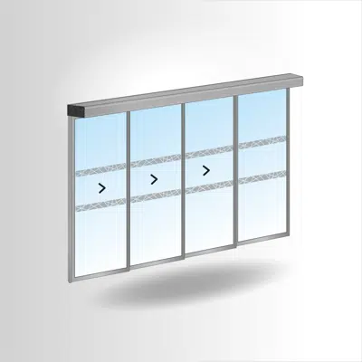 PORTALP RS 3-leaf telescopic door G25 single with fixed panel图像