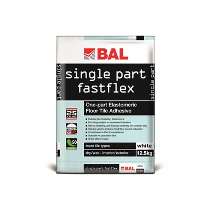 BAL Single Part Fastflex - One-part elastomeric tile adhesive for walls and floors