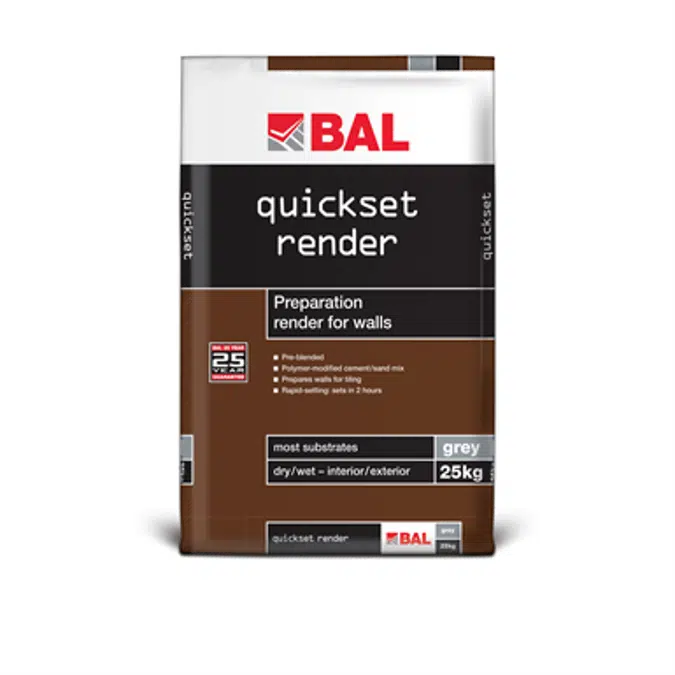 BAL Quickset Render - Preparation render for wall