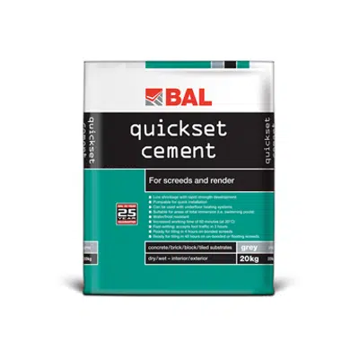 Image for BAL Quickset Cement - For use in screeds and render mortars