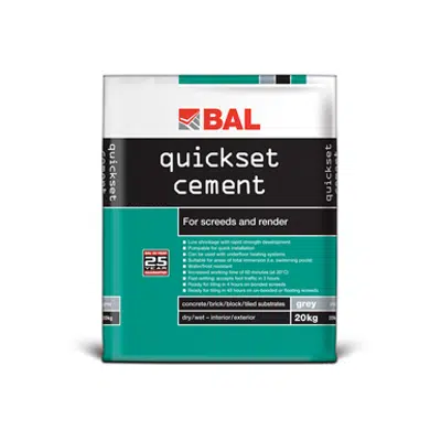 imagem para BAL Quickset Cement - For use in screeds and render mortars