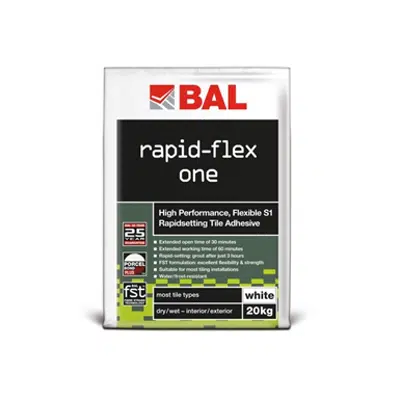 Image for BAL Rapid Flex One - Flexible cementitious wall & floor tile adhesive with FST