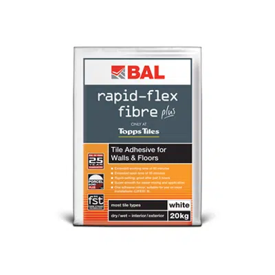 Image for BAL Rapid-Flex Fibre Plus - Highly Flexible Wall And Floor Tile Adhesive With FST