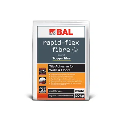 画像 BAL Rapid-Flex Fibre Plus - Highly Flexible Wall And Floor Tile Adhesive With FST