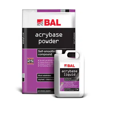 bilde for BAL Acrybase - Fast-hardening two-part (powder+liquid) self-smoothing compound.
