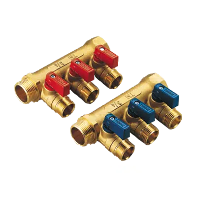 Image for 1822 - 1832 _ G3/4" or G1" NINO Manifold with ball valve, connections G1/2"x16