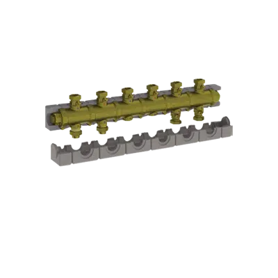 Image for 5538G4M6 _ G1"1/4 modular brass manifold with insulation for central heating  - COMPACT