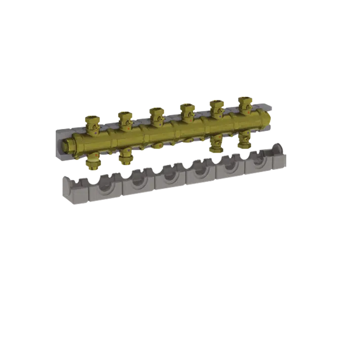 5538G4M6 _ G1"1/4 modular brass manifold with insulation for central heating  - COMPACT