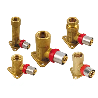 画像 1656 - 1656XL - 1656KB - 1656CE - 1656SM _ Curved press fitting female with 3-holes flange