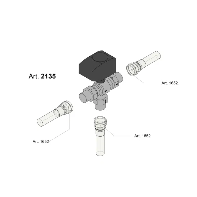 2135_3-way deviation motorized ball valve with servocontrol.