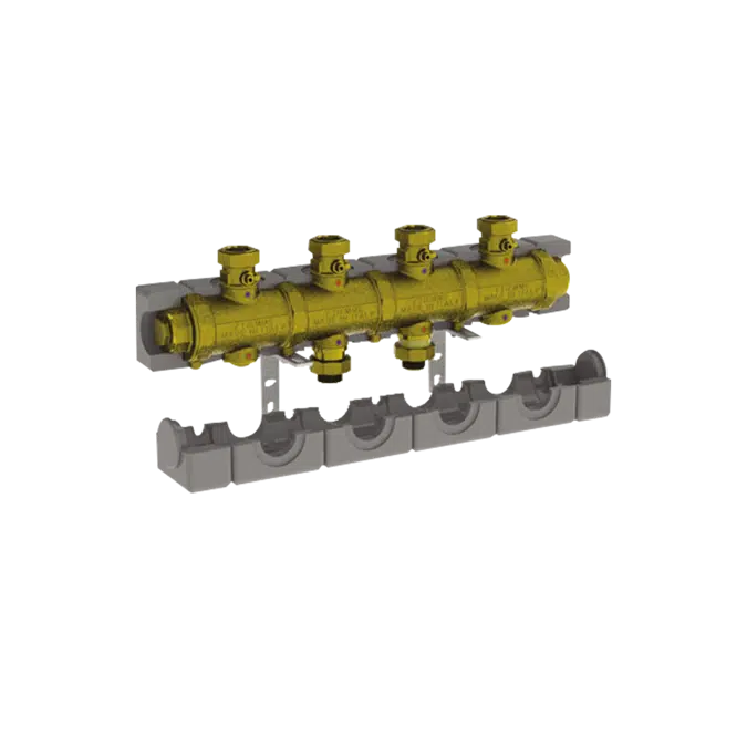 5538G2M4 _ G1"1/4 modular brass manifold with insulation for central heating  - LINEAR