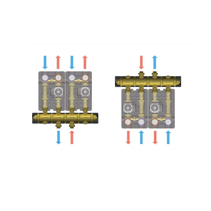 5538G2M4 _ G1"1/4 modular brass manifold with insulation for central heating  - LINEAR