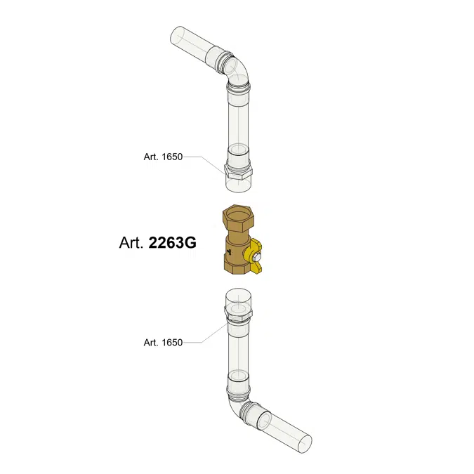 2263G _ Ball valve for GAS female /loose nut and T handle