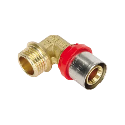 Immagine per 1654CT _ Raccordo curvo a pressare MASCHIO per tubo multistrato - COMPATTO