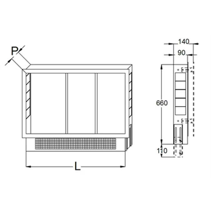 1939 _ Metal box for mixing and distribution manifolds, adjustable in height and depth