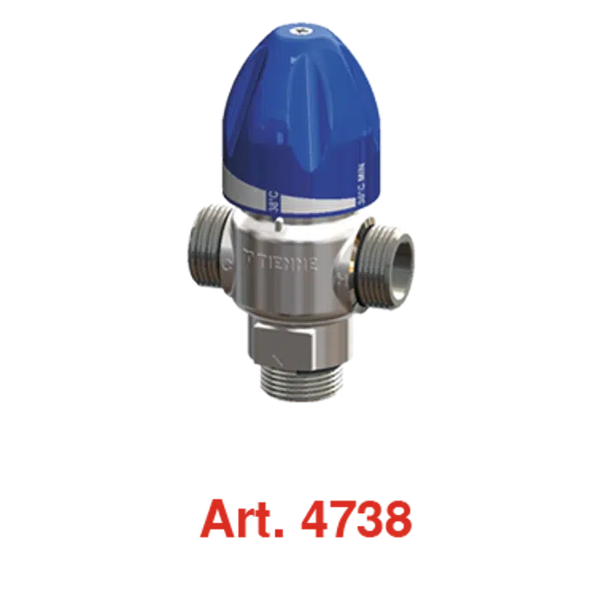 4738 - 4739 _ Thermostatic mixing valve for hot domestic water with male thread