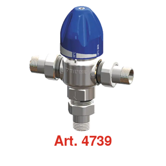 4738 - 4739 _ Thermostatic mixing valve for hot domestic water with male thread