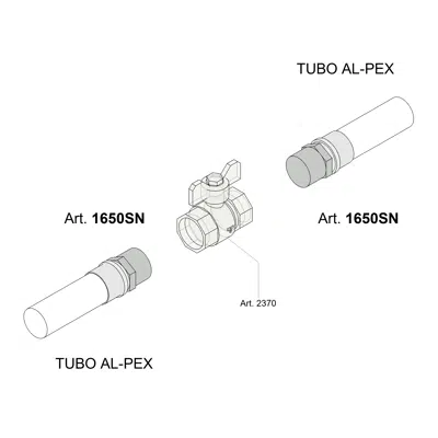 Image for 1650SN _ Straight press fitting MALE for multilayer pipes