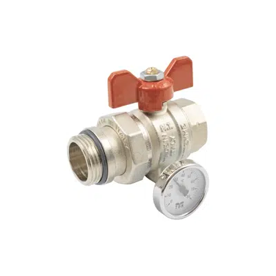 Image for 2120R _ Full bore ball valves for MANIFOLDS male/female with T handle, tailpiece and temperature indicator