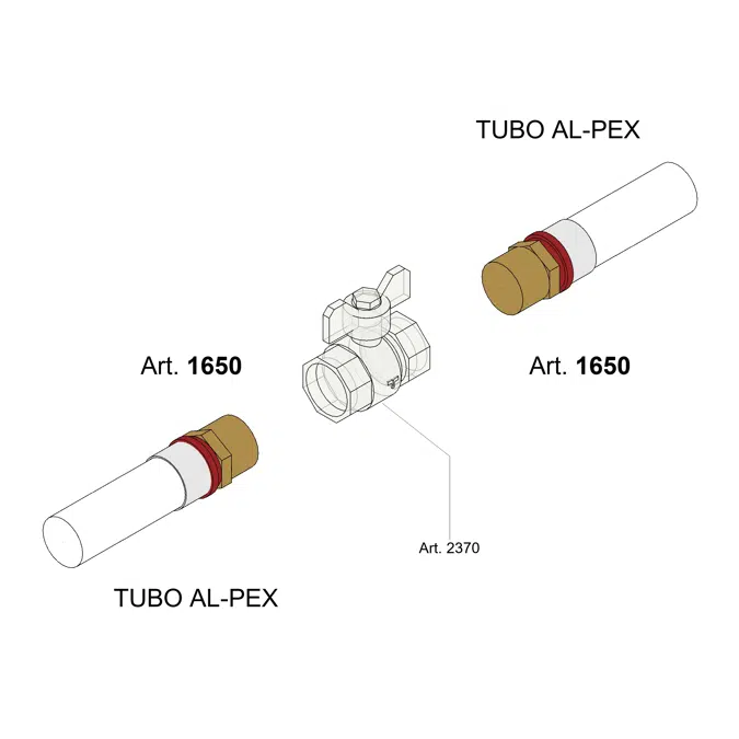 1650_ Straight press fitting MALE for multi-layer pipe