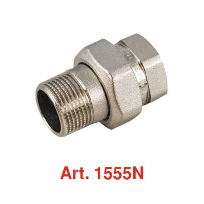 1555 - 1555N _ Generic 3-piece straight fitting with O-RING Male/Female