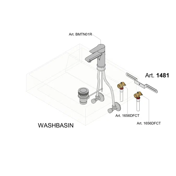 1481_ Shaped support fixing brackets for flanged elbow fittings with regulation buttonholes