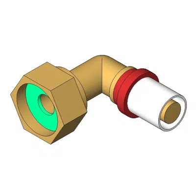 1660BP _ Elbow press fitting FEMALE for multi-layer pipe with loose nut and flat seals 이미지