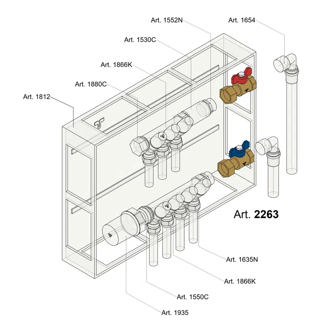 2263 _ Ball valve for WATER female /loose nut and T handle