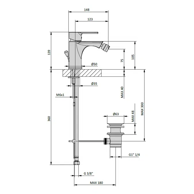 TN02_ Bidet mixer