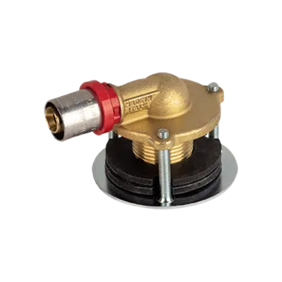 Image for 1662CG_Curved fitting with wall-mounting flange for dry-wall