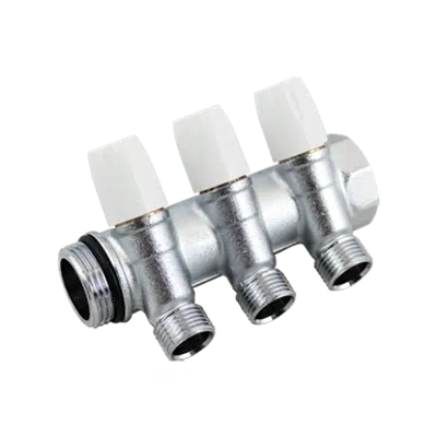 Immagine per 1866K - 1868K - 1877K50_ G3/4" o G1" MAXIMA Collettore lineare modulabile con rubinetto di chiusura, uscite G1/2"x16 e  G3/4"x18
