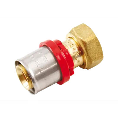 1665 _ Straight press fitting FEMALE with loose nut for multi-layer pipe 이미지