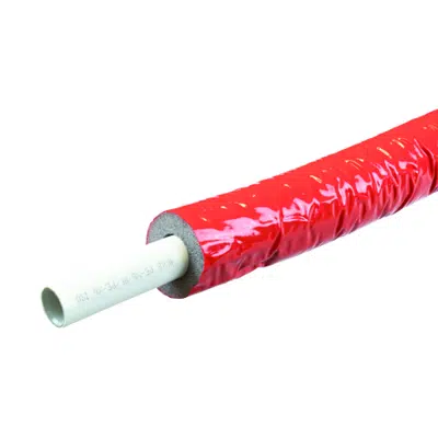 kuva kohteelle 0630R – Multilayer pipe in polyethylene with aluminium coil and thermal insulation sheath. Red color.