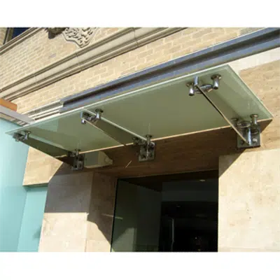 afbeelding voor CRL Universal Wall Mounted Glass Awning Brackets (GAB series) Glass Canopy