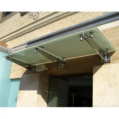 imagem para CRL Universal Wall Mounted Glass Awning Brackets (GAB series) Glass Canopy