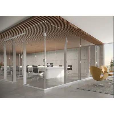 Image for Klarity Freestanding Post & Glass Partition