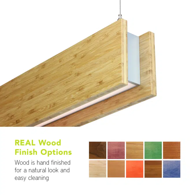 Faux|Real LED Luminaires with Real Wood and Faux Finishes