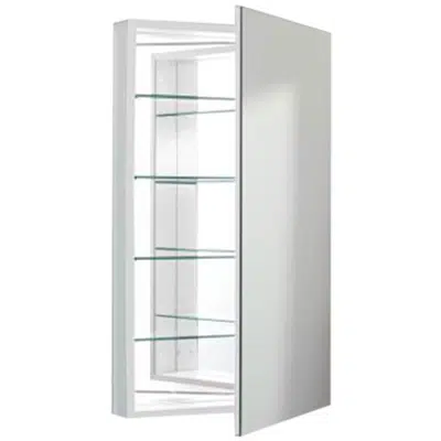 Robern PLM2440WRE PL Series Right-Side Flat Mirror Medicine Cabinet with Outlet图像