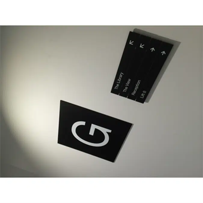 BIM objects - Free download! Wayfinding - Directional Wall Sign | BIMobject