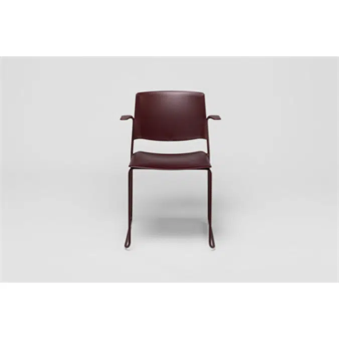 Ema sledge chair with open backrest and arms
