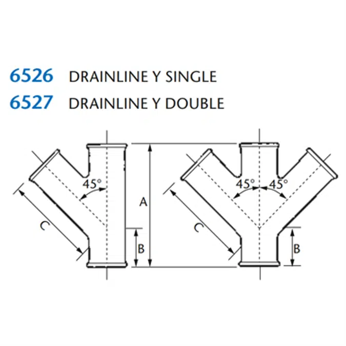 KIMAX Model 6526 Single Drainline Y