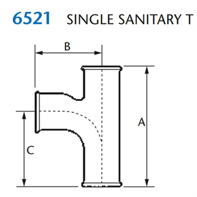 KIMAX Model 6521 Single Sanitary T