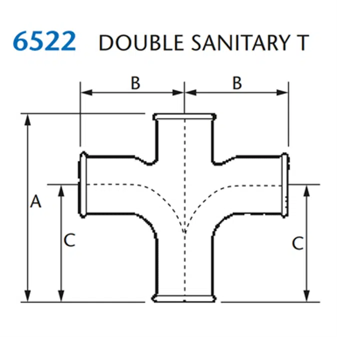 KIMAX Model 6522 Double Sanitary T