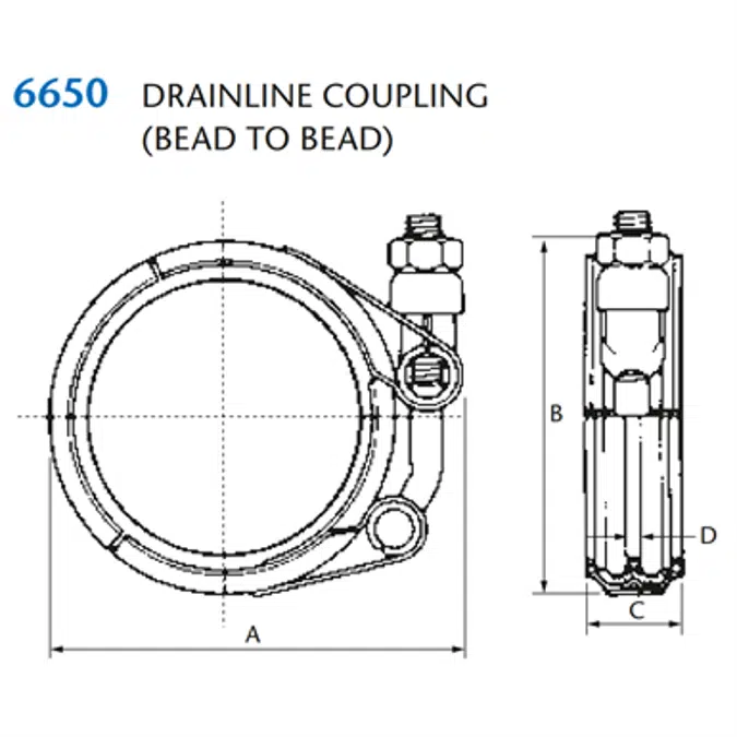 KIMAX Model 6650 Drainline Bead to Bead Coupling