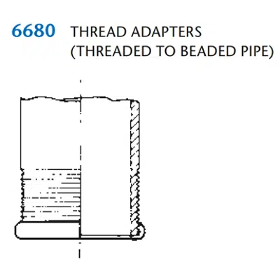 Image for KIMAX Model 6680 Thread Adapter for Threaded to Beaded Pipe