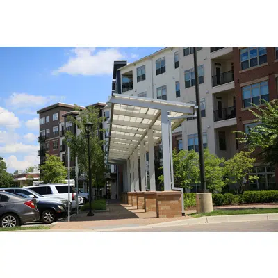 afbeelding voor Structures Unlimited - Single Slope, Double Wing Canopy with Wide Column Spacing