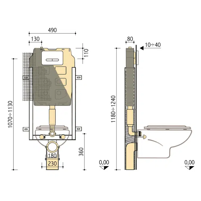 Toilet cisterns PUCCI ® eco ® 9l -4l MONTAGGIO RAPIDO ®