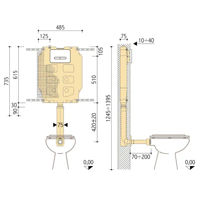 Toilet cisterns PUCCI ® eco ® 9l -4l