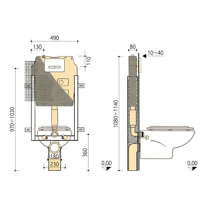 Toilet cisterns PUCCI ® eco ® 6l-3l MONTAGGIO RAPIDO ®