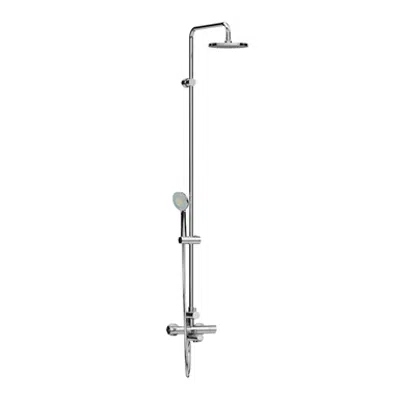 Image for MIO Thermostatic bath- shower column mixer with shower accessories (headshower 200 mm, handshower 3 functions, shower hose 1,7 m)